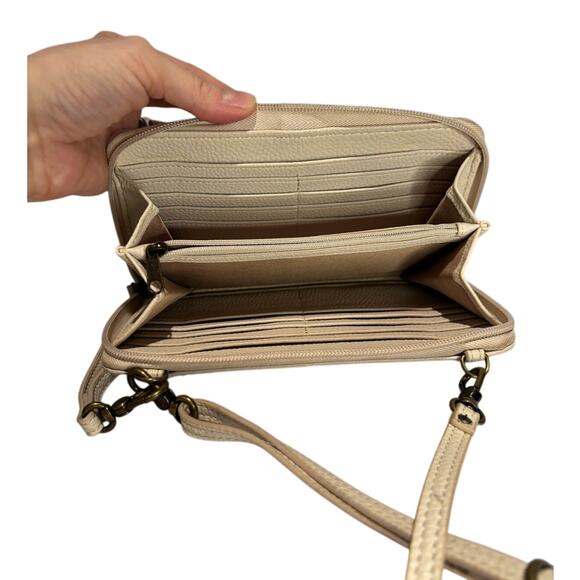 The Sak Cross Body Beige Beaded Crossbody Purse Wallet - Picture 4 of 6